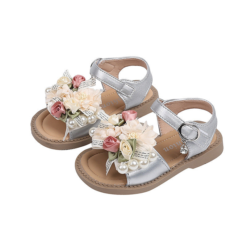 Vancahao girls' sandals -  summer new collection: stylish floral soft-soled kids' sandals, perfect beach shoes for little girls