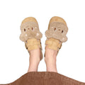New arrivalcute bear casual slip-on loafers flats shoes non-slip toe-cap half-slippers easiest for match birkenstock women's shoes