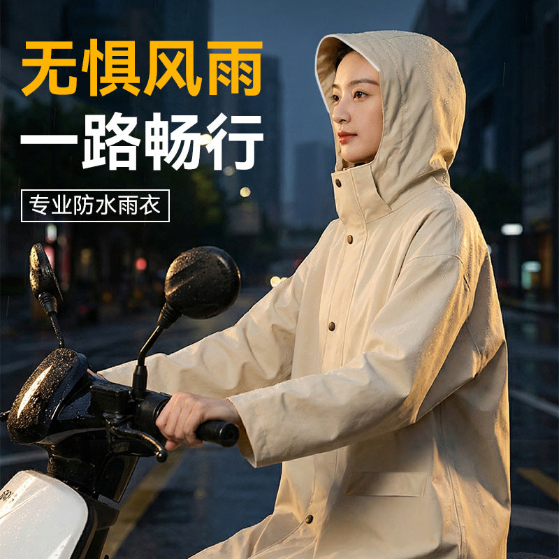 Men's long raincoat full body rain suit - waterproof rain gear for electric motorcycles, women's adult outerwear, one-piece rain poncho