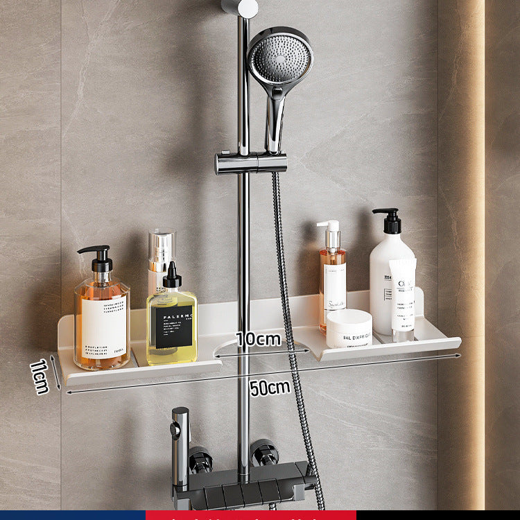 Shower Room Shower Bracket Shelf No Punching Space Aluminum Bathroom Cosmetics Shampoo Body Wash Storage