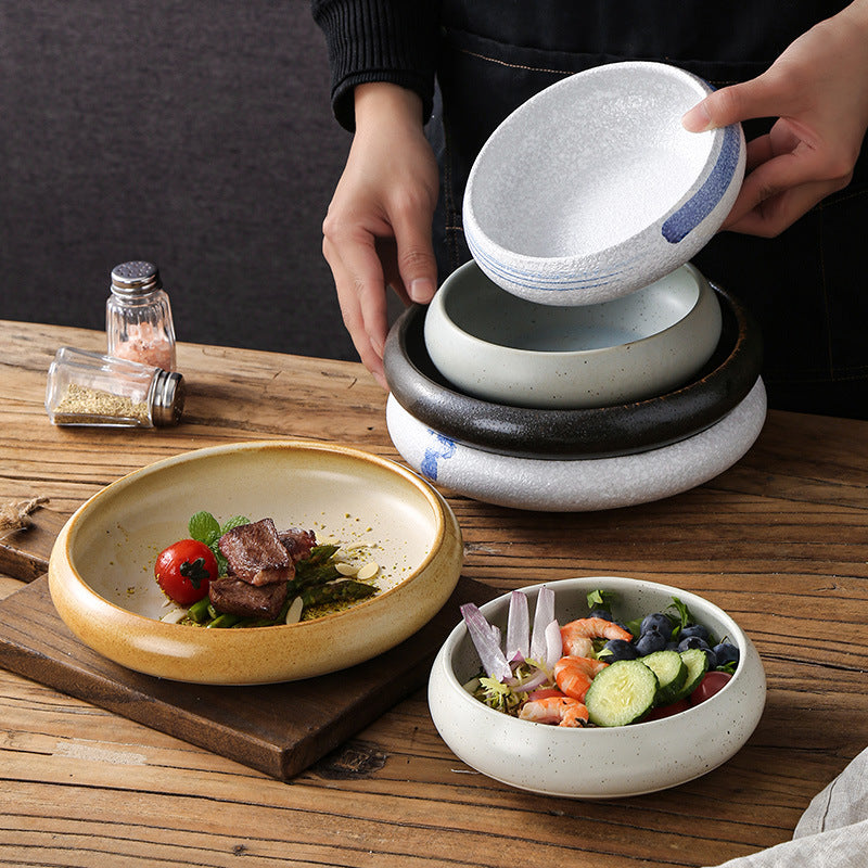Vintage japanese ceramic bowl - creative & unique design for home use, restaurant-grade rice bowl, snack bowl, dessert bowl, salad bowl