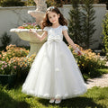 Girls' solid color mesh tutu wedding dress - perfect for children's day performances, birthday parties, and princess outfits - in stock!
