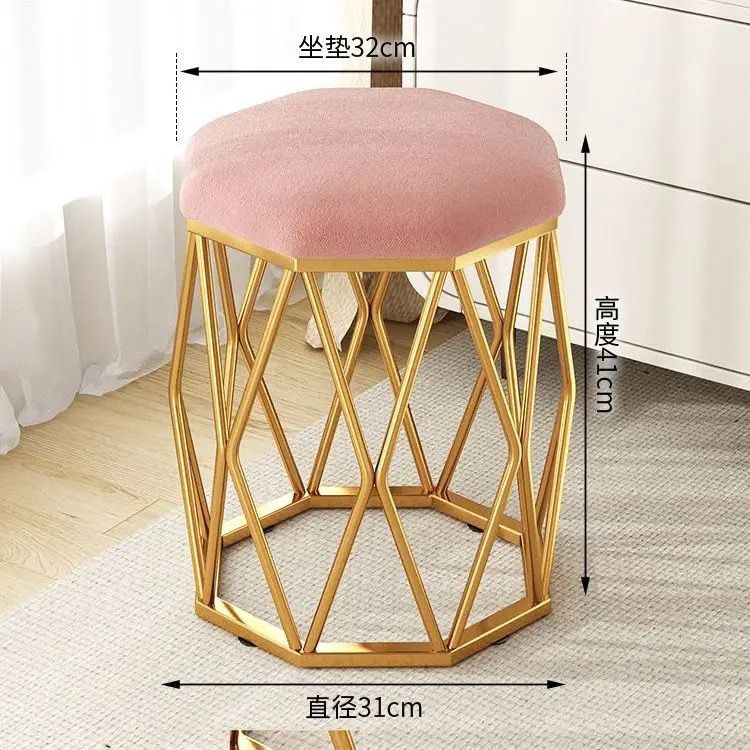 Accessible luxury dressing table bird's nest stool makeup table scandinavian girls bedroom makeup casualpopular octagonal makeup chair