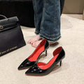 Side hollow high heels nude sexynew arrival patent leather flats professional pointed toe red bottom elegant2025new arrival high heels