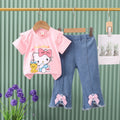 Summer boys' outfit  new baby summer clothes cute bow cat trendy style mid-to-large children's two-piece set