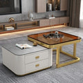 Rock slab coffee table living room for homenew arrivalpopularaccessible luxuryclassy table square folding marble small apartment tea table