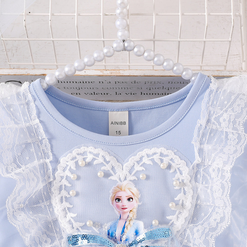 Girls' princess dress - summer kids' stylish & cute elsa long-sleeve tutu dress - little girl's elsa dress