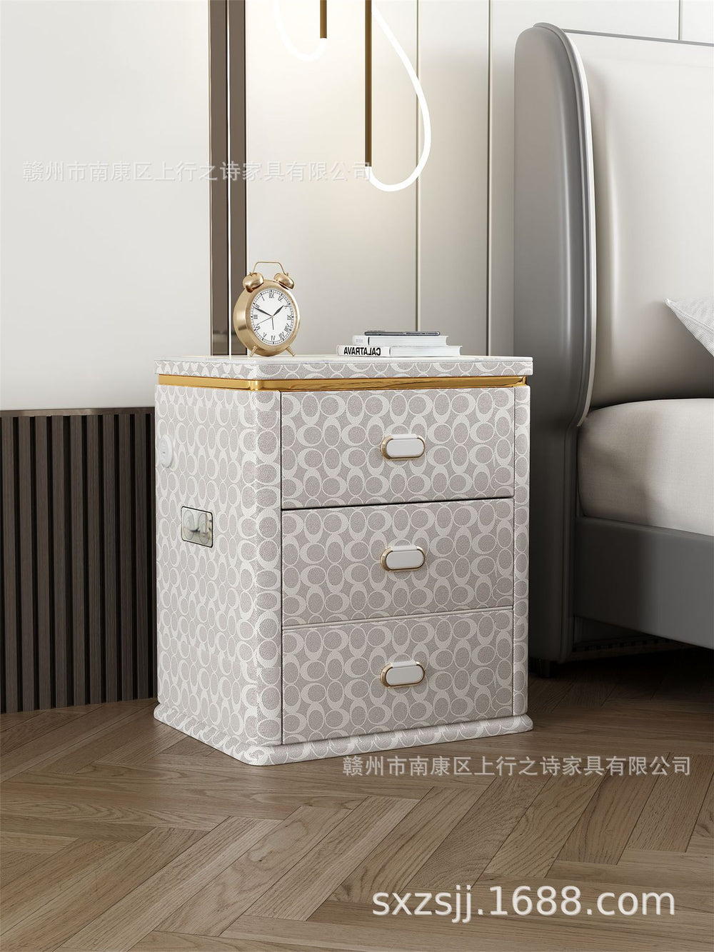 2023 smart safe nightstand - home anti-theft safe with wireless charging, integrated luxury design for home and hotel use