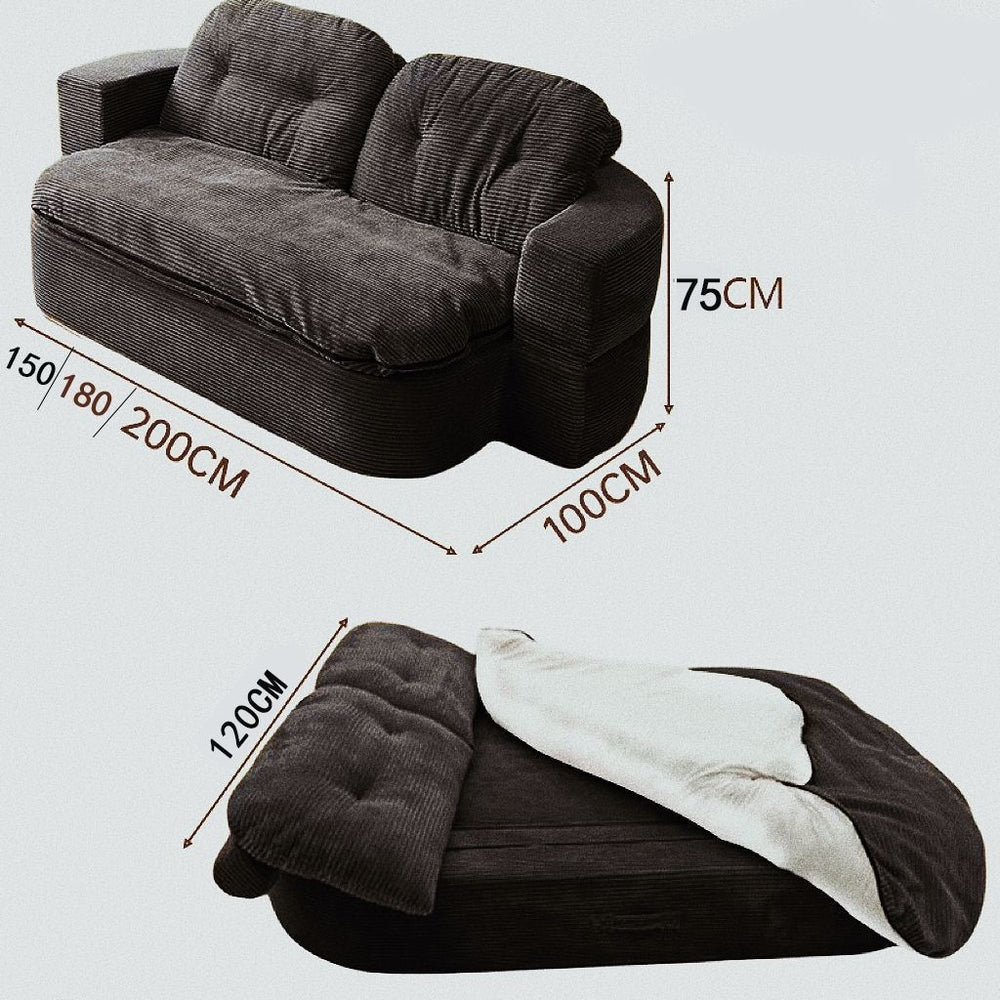 Vintage-inspired vacuum-sealed kangaroo sofa: creative, compact, and foldable for small living spaces - a lazy sofa bed for casual lounging