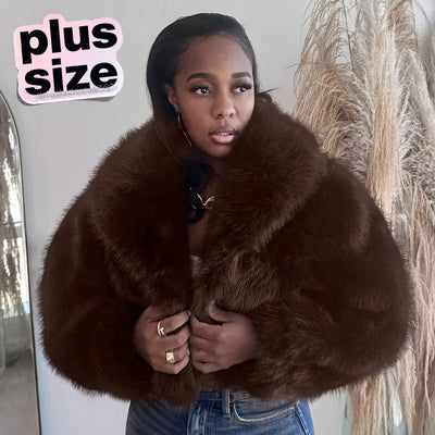 P391303 european and american new arrival cross-border  hot seller faux fur women's thickened autumn/winter coat plush warm outerwear