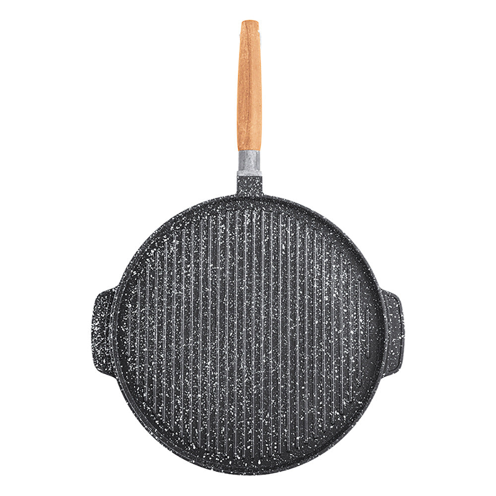 Factory direct supply for home aluminum non-stick round teppanyaki steak pizza stone frying pan baking dish