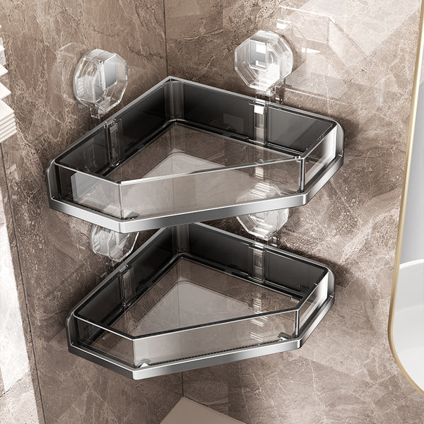 Transparent toilet, suction cup rack, wall hanging, no punching, bathroom, toilet, washstand, toilet storage, triangular basket