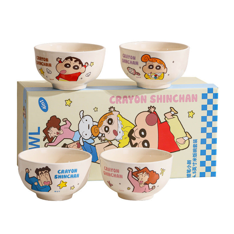 Crayon Xiaoxin Ceramic Bowl Gift Box for Family Household Rice Bowl Cartoon Ceramic Tableware High Value Gift Set