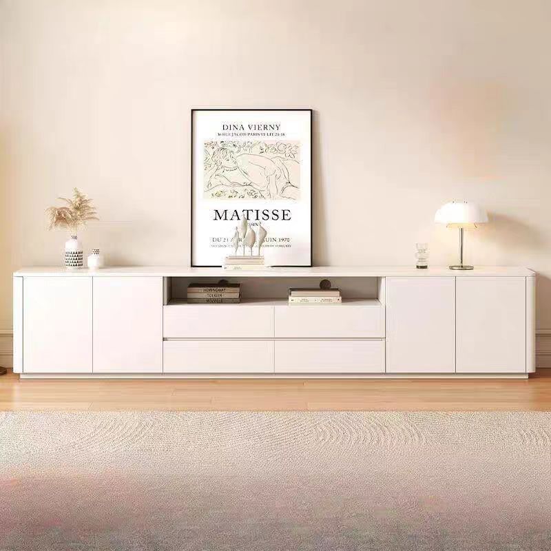 Solid wood floor tv stand - modern minimalist design for small living rooms - floor cabinet with storage, coffee table, and tv stand combination