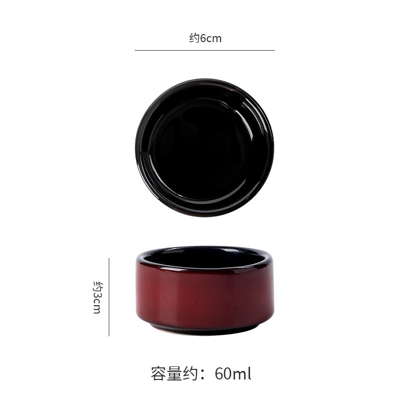 Seasoning dish japanese style dipping dish ketchup vinegar dish for home good-looking kiln turned small round dish snack dish stripes small dish