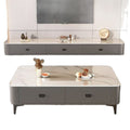 Tv cabinet coffee table living room for home small apartment 2025 modern casual tea table scandinavian floor-to-ceiling glass coffee table combination