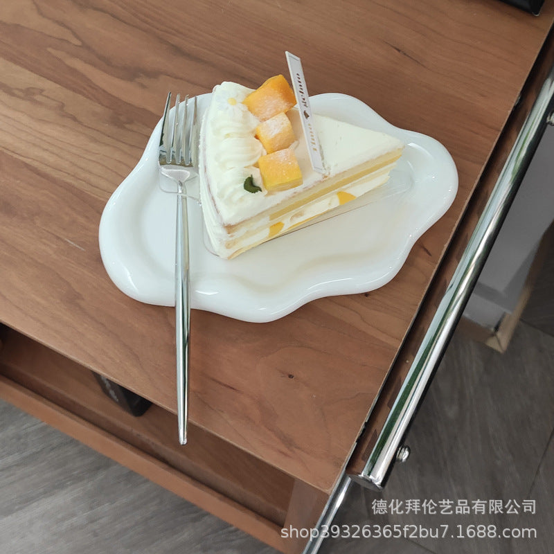 Inspopular photo props jewelry storage tray display tray electroplated silver tray accessible luxury ceramic jewelry ornaments
