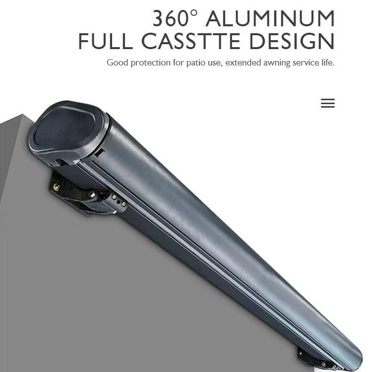 Export-grade electric retractable full box sun shade awning - manufacturer direct, with lights, for villas and courtyards