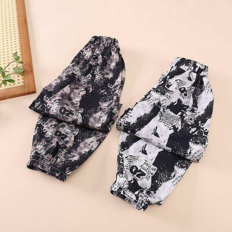 Kids ice silk anti-mosquito boys' leggings bloomers summer thin medium large children's trendy  new bloomers