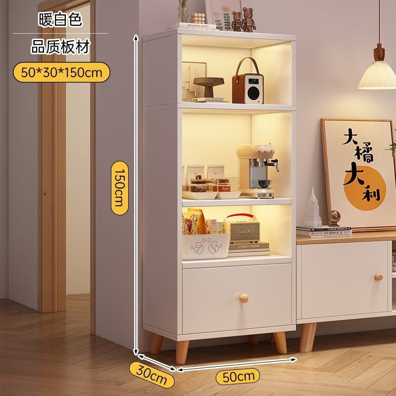 Bookcase for home standing cabinet bookshelf floor-standing storage rack living room storage cabinet small narrow cabinet dust-proof storage cabinet storage cabinet