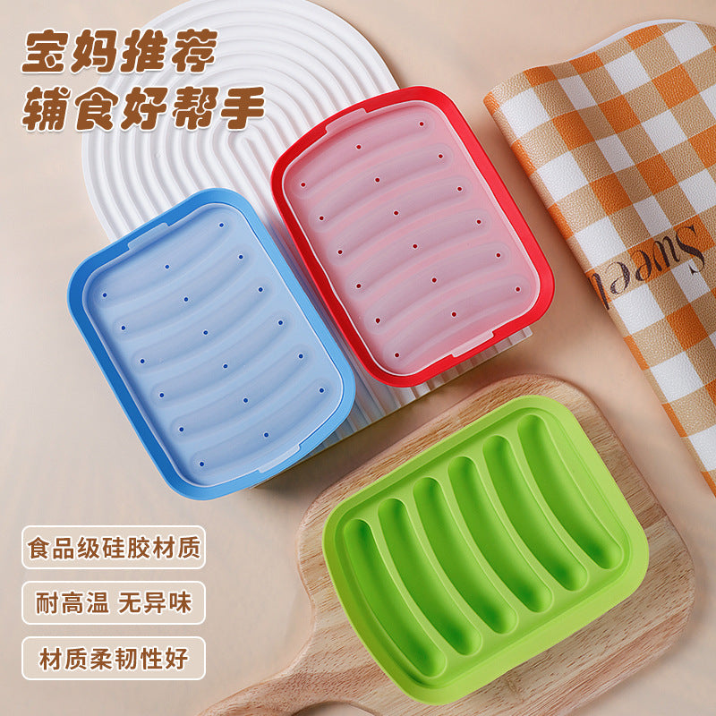 High-temperature resistant sausage mold, perfect for making homemade sausages, baby food, and ham-style sausages. ideal for home use, this silicone mold is also suitable for cross-border e-commerce
