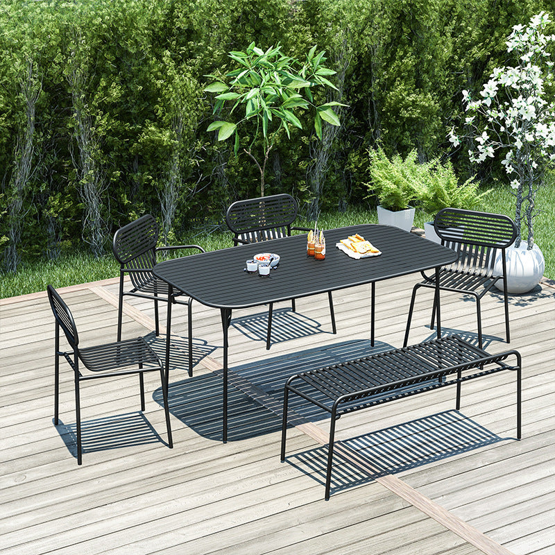 Simple wrought iron open-air table and chair combination balcony courtyard outdoor garden coffee shop milk tea shop outside leisure tables and chairs