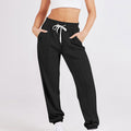 european and american export cross-border  women's casual drawstring solid color athletic joggers