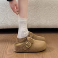 Casual style hidden heel toe cap slippers for women outwear2026springnew arrival one-leg belt buckle thick sole birkenstock shoes