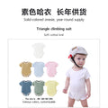 Baby short-sleeve romper - lightweight summer bodysuit for newborns, unisex, snap-crotch, triangle design, printed -  collection