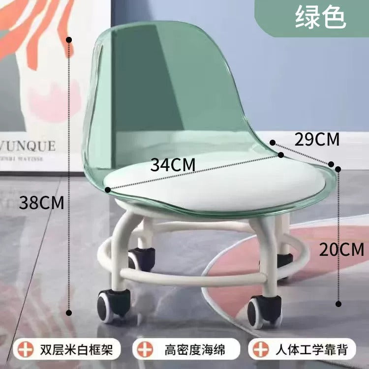 Popular for homemultifunctional beauty seam round stool chair pulley low stool universal wheel small stool with wheels rental room stool