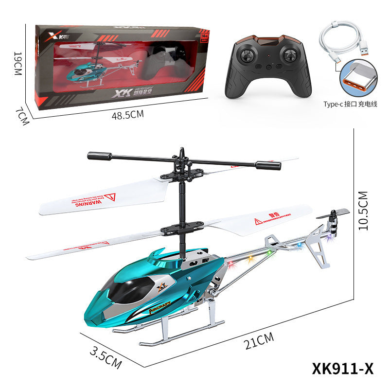 remote control aircraft model, rechargeable, drop-resistant, 3.5-channel, new sensor helicopter, children's flying toy for boys