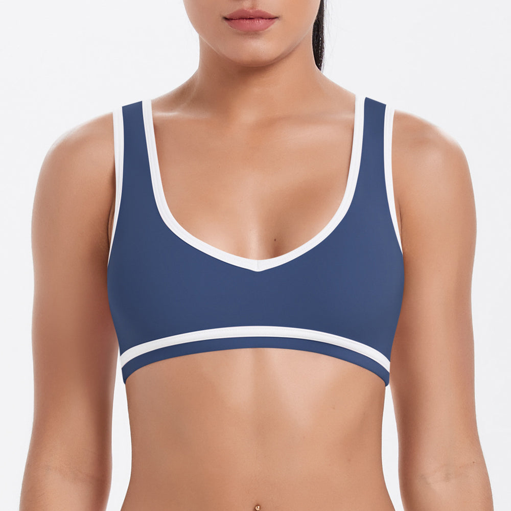 New arrival nude contrast colorpatchwork yoga clothes quick-drying tight butt lifting sports multi-piece set outdoor running fitness suit
