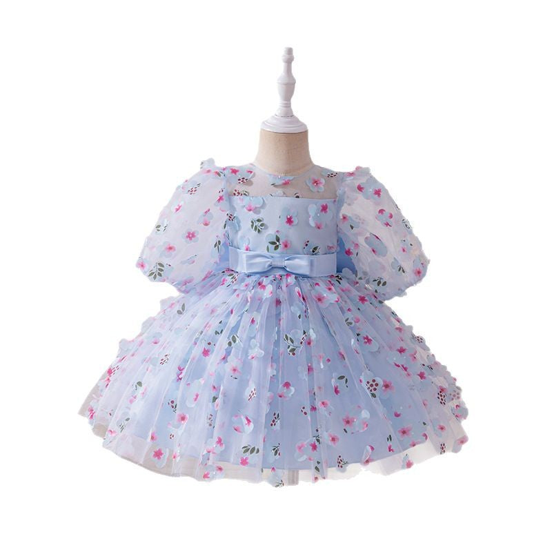 Girls' summer sweet floral sundress -  princess style - trendy cross-border tank dress