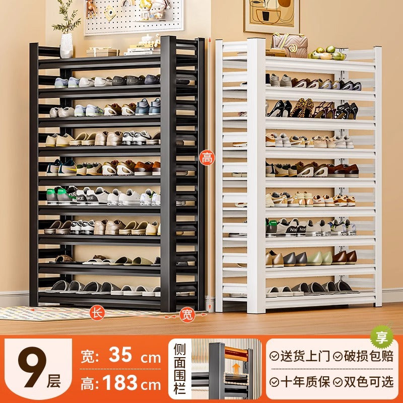 Household steel shoe rack door floor-standing multi-layer storage rack simple shoe cabinet entrance door rear storage rack