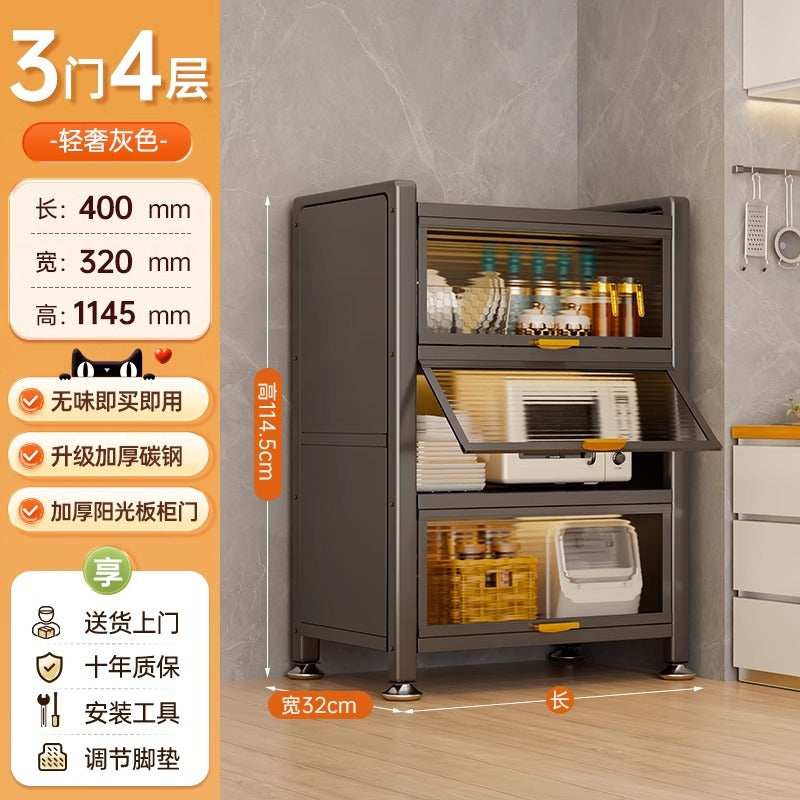Kitchen storage rack floor-standing multi-layer dust-proof storage cabinet for home multifunctional cupboard sideboard cupboard storage cabinet