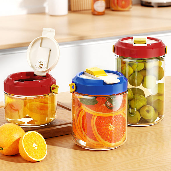 Dopamine fruit tea glass sealed jar thickened double opening with filter outdoor party camping storage tank food grade