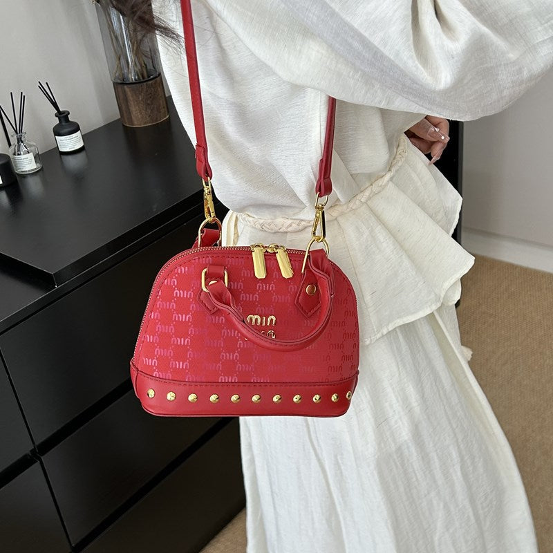 Foreign trade European and American retro shoulder shell bag women's bag high sense versatile handbag foreign style fashion printed messenger bag