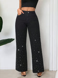 Pre-sale-65965# cross-border fashion  women's street loose slimming look wide leg trendy denim pants