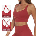 brushed tight back yoga bra cross thin strap sports vest running fitness quick-drying intimates7025