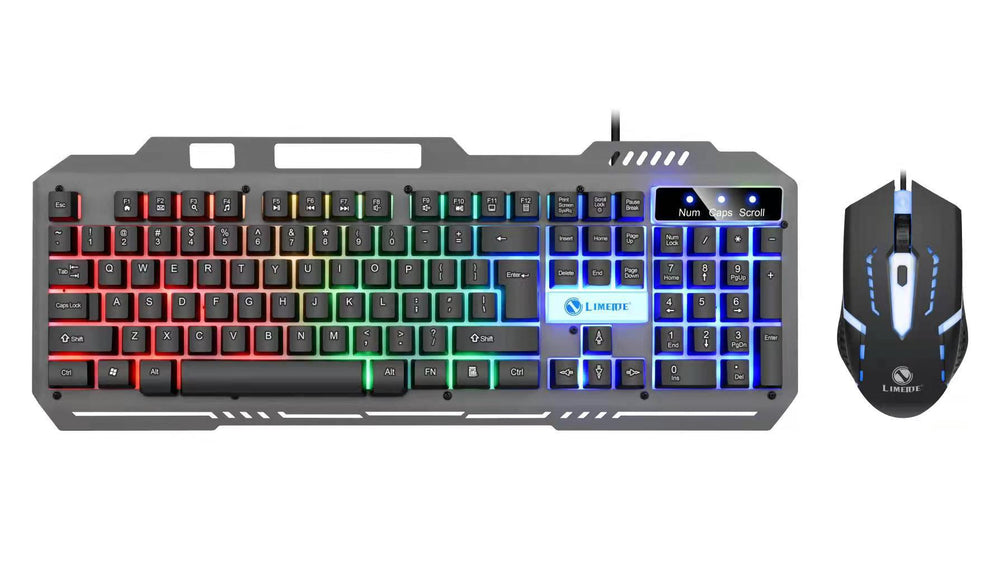 Li-mag t25 mechanical feel keyboard and mouse combo - wired metal keycap set for gaming, office, and desktop use