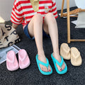Women's summer flip-flops: thick-soled eva high-elastic rubber & plastic casual beach thong sandals - cross-border hot seller, lightweight & comfortable