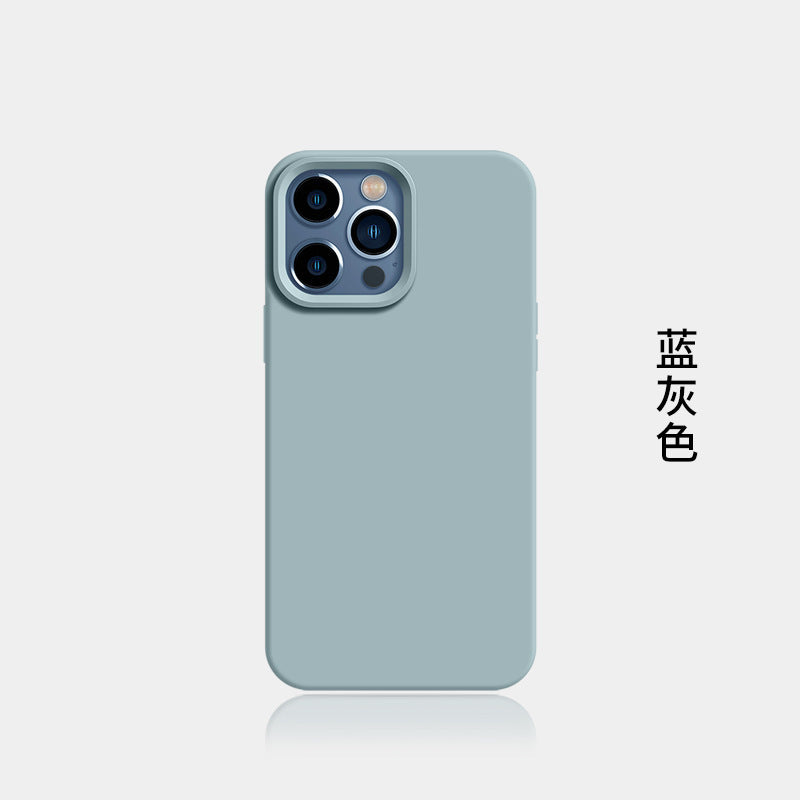 Suitable for iphone16pro liquid silicone mobile phone case new arrival apple 15 large hole all-inclusive 2 pure color protective cover soft