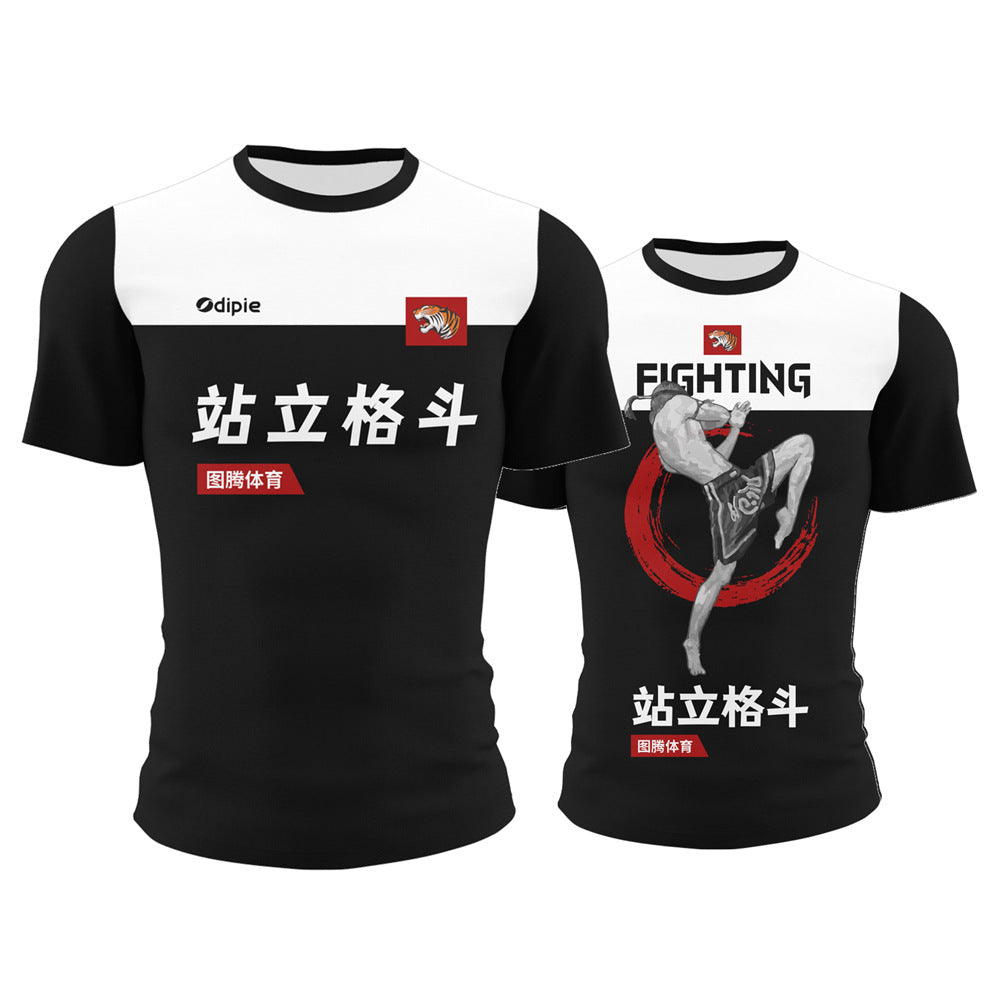 European and American men's boxing fighting training tights Muay Thai fighting Sanda fighting boxing clothes sports quick-drying clothes