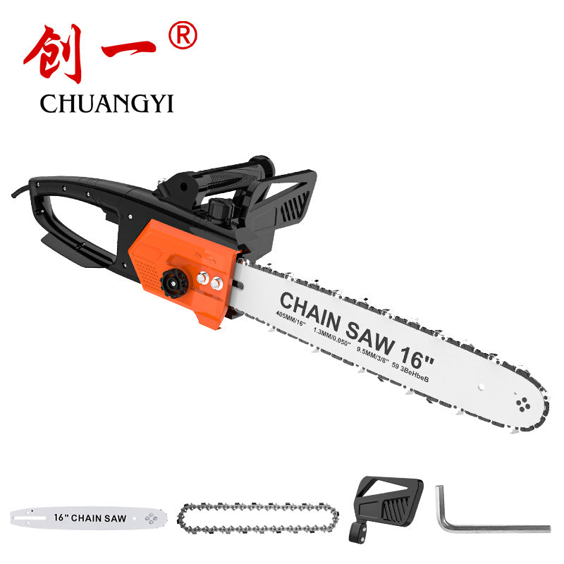 Chuangyi electric chain sawfor homehigh power handheld electric saw logging saw woodworking satchel small chain saw tree felling machine