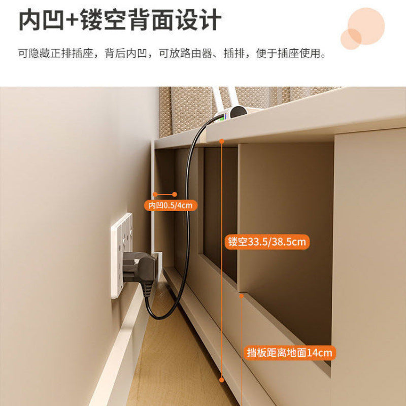 Coffee table TV cabinet floor simple modern router Nordic bedroom living room TV cabinet back hollow threading hole