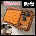 Silicone suction cup kickstand case for iphone 17 pro max, apple 15 electroplated four-corner shockproof phone case