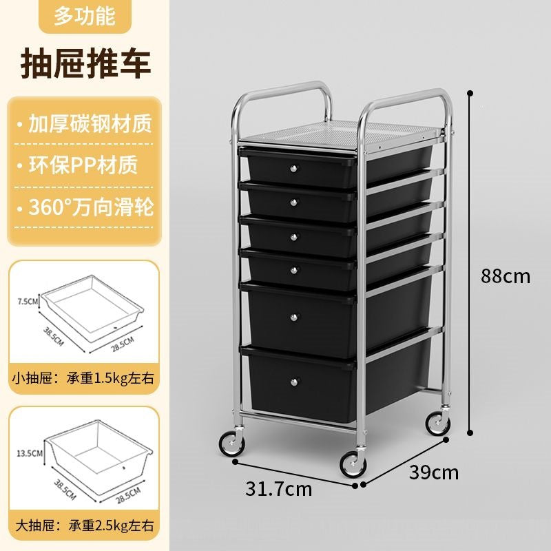 Multi-tiered storage cabinet with drawers - versatile organizer for home, space-saving, black