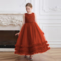 Girls' formal dress - high-end runway mesh skirt, vest dress, elegant hostess style, customized for children's piano recitals, european and american style