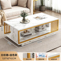 【upgraded extended length】white marble pattern + gold frame 120cm