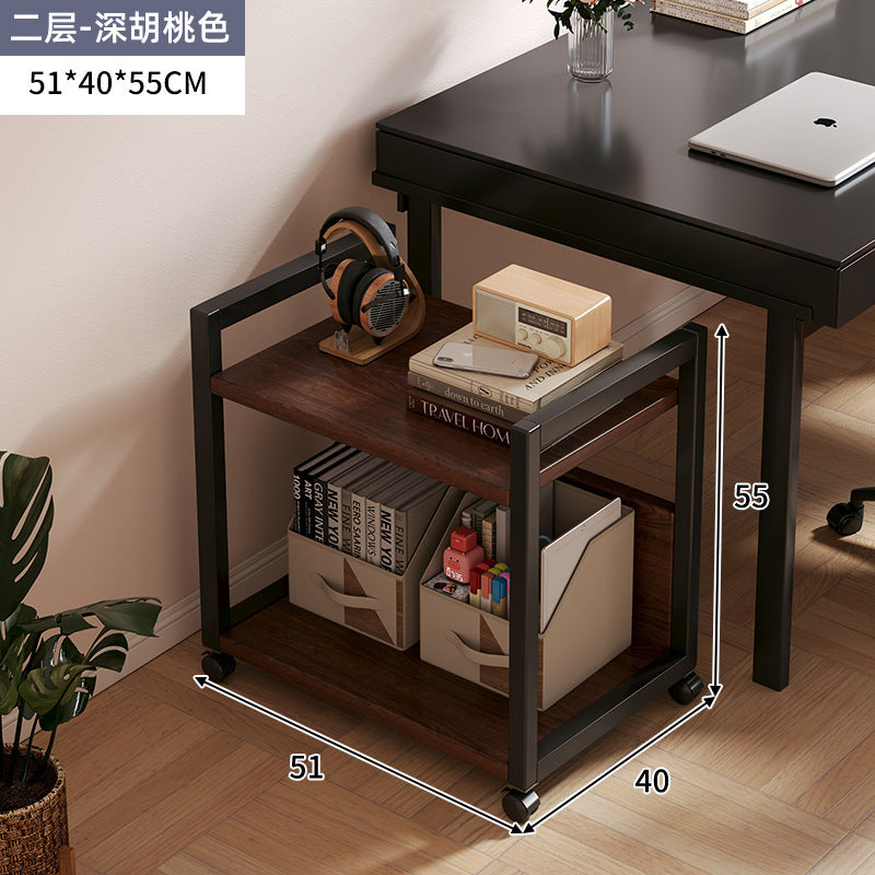 Removable printer rack office station trolley multi-layer storage rack document sorting host bracket